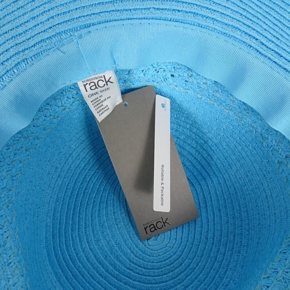 Nordstrom Rack Packable Floppy Hat Sun Hat Packable Blue Woven NWT - Picture 8 of 10